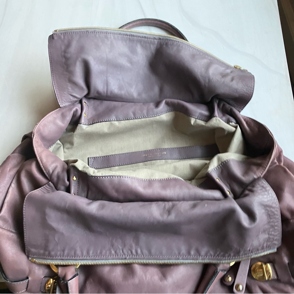 MARC JACOBS “Mercer” Leather Satchel Shoulder Bag Lavender - Picture 9 of 11